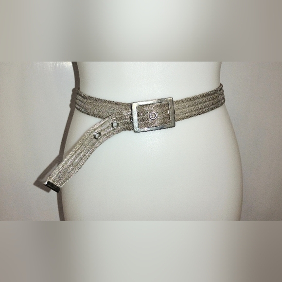 VINTAGE SILVER METAL MESH BELT main image 5